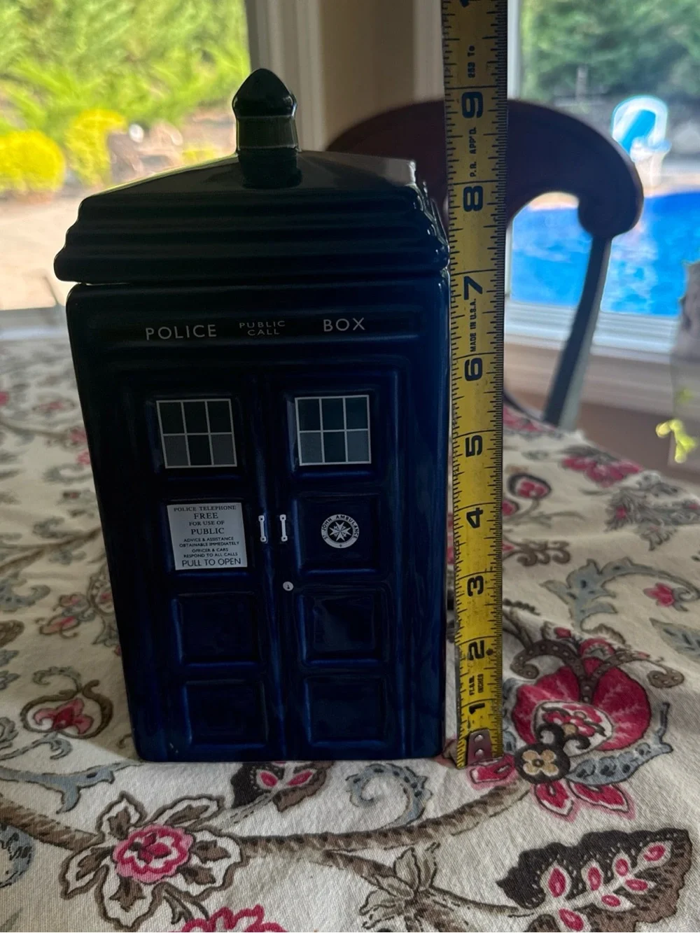 Police Public Call Box Dr. Who TARDIS Ceramic Cookie Jar